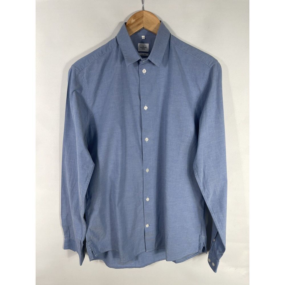 Printemps Paris Men's‎ 39/40 Blue Long Sleeve Dress Shirt
